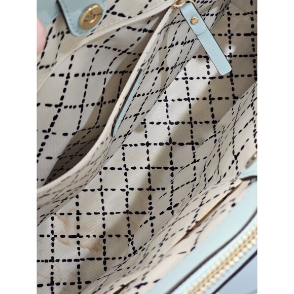 MW Kate Spade Lt Blue Saffiano Leather Large Loden Newbury Lane Handbag Purse - Picture 10 of 15